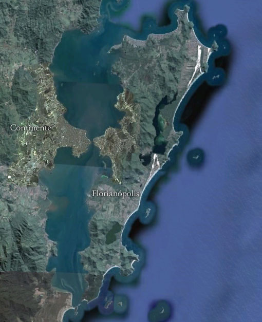 Ilha de Santa Catarina - Imagem: Google Earth Ilha de Santa Catarina - Imagem: Google Earth